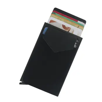  Новый держатель кредитной карты Кошелек Автоматический пушной чехол с крышкой для карт ID Держатель смарт-карты Мода Мини-кошелек Мода