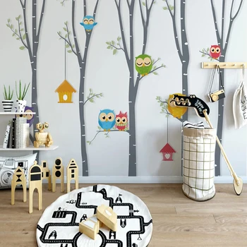 Пользовательские 3D фотообои панно ручной росписи мультфильм животное лес фото обои детская комната плакат фон домашний декор стена фреска