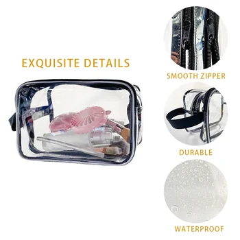 Прозрачный чехол для макияжа, портативная дорожная косметичка, женская прозрачная водонепроницаемая сумка для хранения макияжа, сумка для макияжа большой емкости