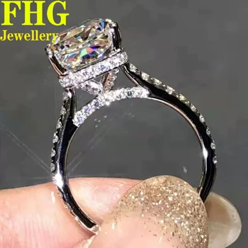 Сияющая форма 3 карата Au417 10-каратное кольцо из белого золота DVVS1 Кольцо с бриллиантами из муассанита Женщины Свадьба День рождения