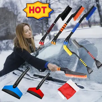 Скребок для снега и льда Щетка для удаления снега Щетка для удаления лопаты Автомобильное транспортное средство для очистки лобового стекла автомобиля Скребок для зимнего инструмента