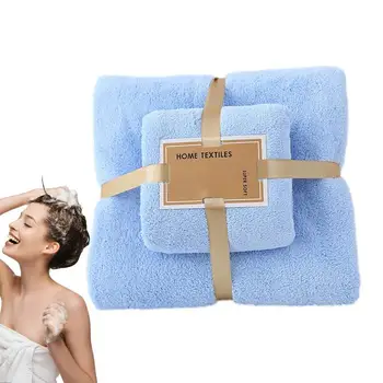  Ультра мягкий набор полотенец Полотенца для ванной Коралловые полотенца для рук Банные полотенца для ванной Впитывающие полотенца для кораллового флиса Утолщение