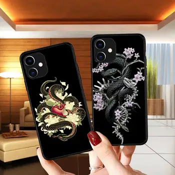 Цветы и змея Чехол для телефона iPhone 11 12 Pro mini pro XS MAX 8 7 6 6S Plus X 5S SE 2020 XR